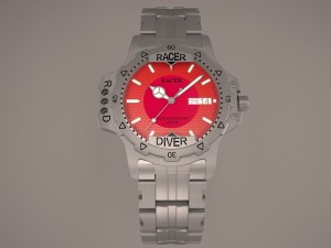 racer diver watch Modello 3D