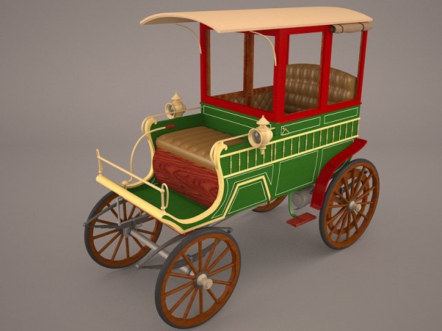 retro carriage 3D Model .c4d .max .obj .3ds .fbx .stl .blend 
