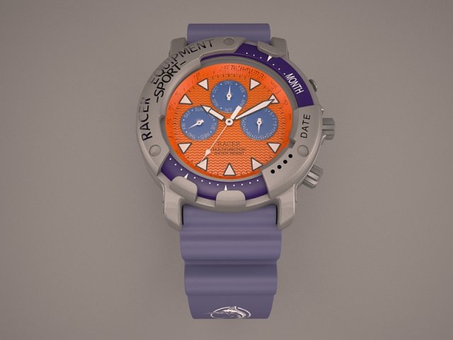 racer diver watch Modelo 3D .c4d .max .obj .3ds .fbx .stl .blend 