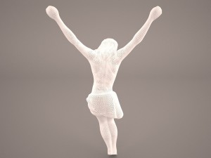 crucifix high resolution model sculpture-relief Modello 3D
