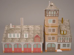 stazione dei vigili del fuoco Modello 3D