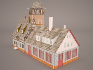 fire station Modèle 3D