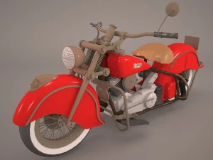 motocicleta clássica chefe indiana Modelo 3D