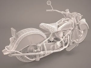 indian chief classic motorcycle 3D Model