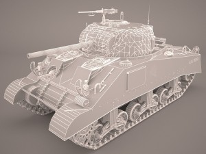 us world war ii medium tank m4 sherman 2 3D Model