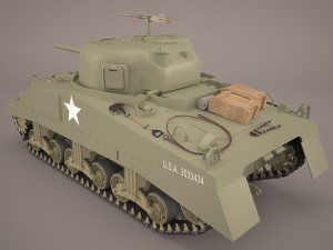 us world war ii medium tank m4 sherman 2 3D Model