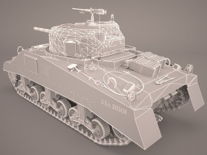 us world war ii medium tank m4 sherman 2 3D Model