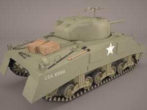 us world war ii medium tank m4 sherman 2 3D Model