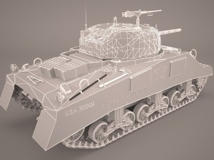 us world war ii medium tank m4 sherman 2 3D Model