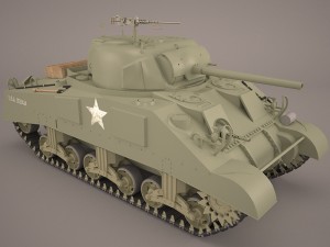 us world war ii medium tank m4 sherman 2 3D Model