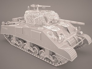 us world war ii medium tank m4 sherman 2 3D Model