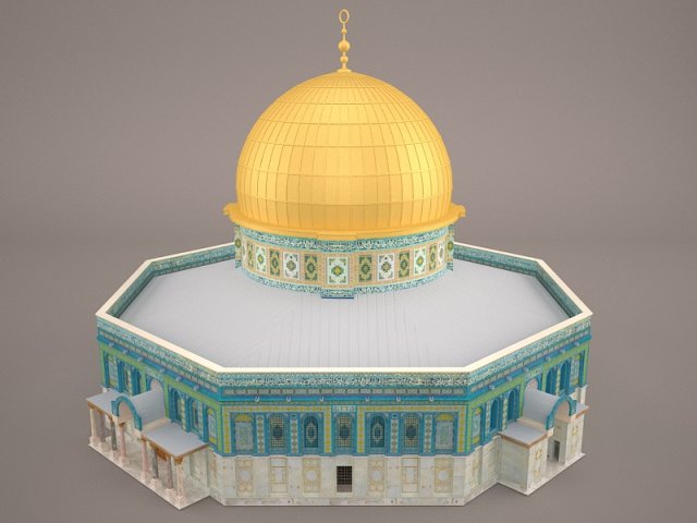 dome of the rock jerusalem 3D Model .c4d .max .obj .3ds .fbx .stl .blend 