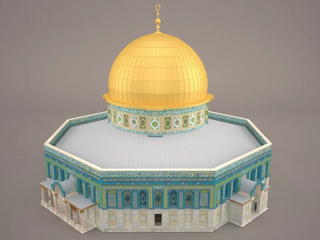 cúpula da rocha jerusalém Modelo 3D .c4d .max .obj .3ds .fbx .stl .blend