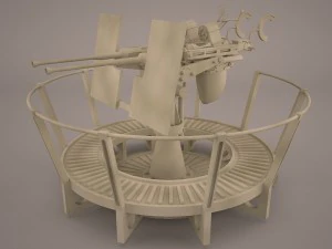 Antiaereo oerlikon da 20 mm Modello 3D