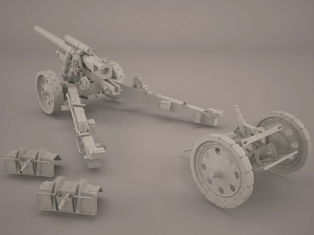 shf-18 howitzer 3D Model .c4d .max .obj .3ds .fbx .stl .blend