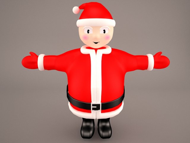 santa claus cartoon 3D Модель .c4d .max .obj .3ds .fbx .stl .blend 