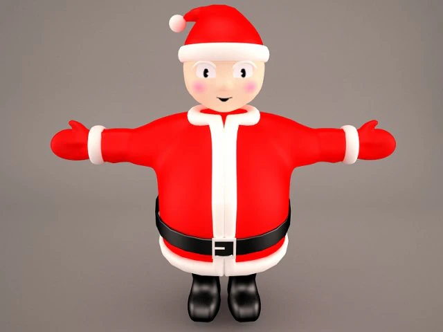 santa claus cartoon 3D Model .c4d .max .obj .3ds .fbx .stl .blend 