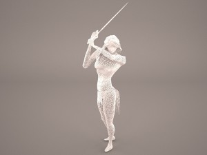 girl in forest with magical stick warrior woman women 3D Модель