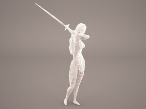 girl in forest with magical stick warrior woman women 3D Модель