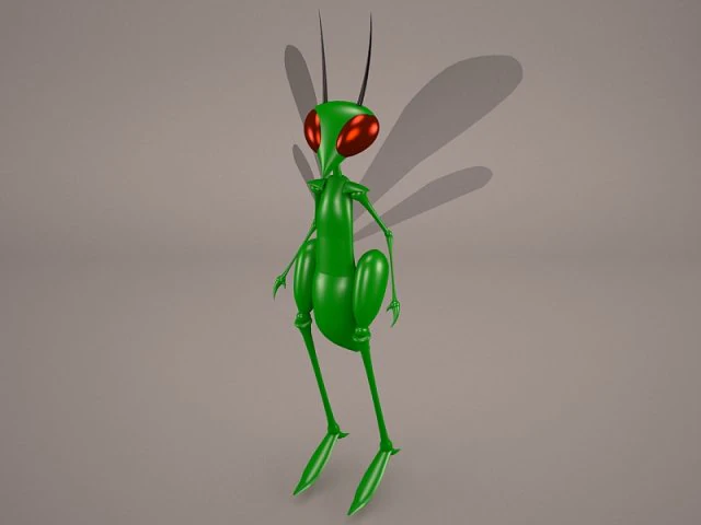 cartoon grasshopper 3D Model .c4d .max .obj .3ds .fbx .stl .blend