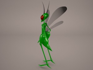 cartoon grasshopper Model 3D
