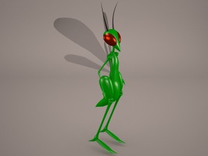 cartoon grasshopper Model 3D