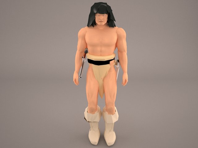 barbarian warrior 3D Model .c4d .max .obj .3ds .fbx .stl .blend 