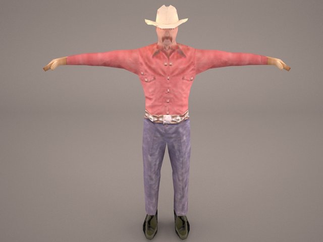 cowboy Modelo 3D .c4d .max .obj .3ds .fbx .stl .blend 