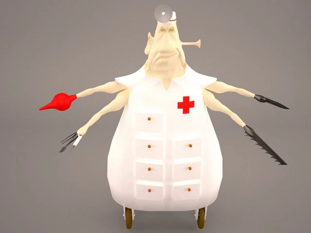 cartoon doctor 3D Model .c4d .max .obj .3ds .fbx .stl .blend 