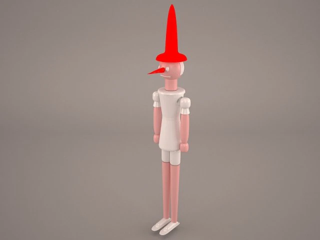 pinocchio cartoon 3D Model .c4d .max .obj .3ds .fbx .stl .blend