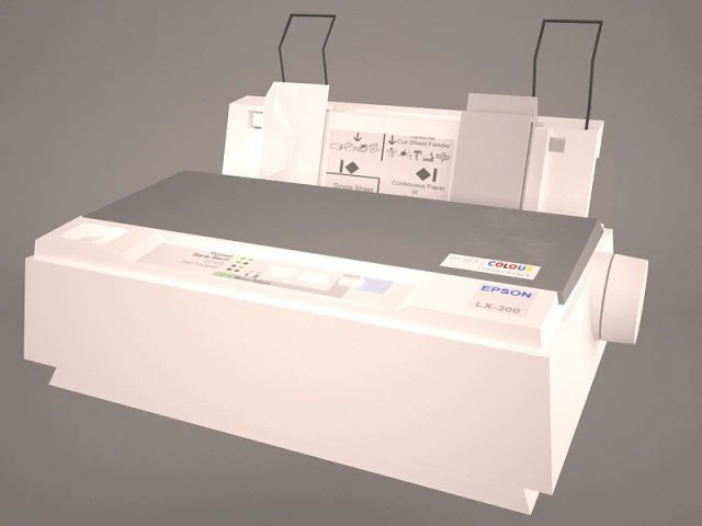 printer epson lx 300 3D Model .c4d .max .obj .3ds .fbx .stl .blend 