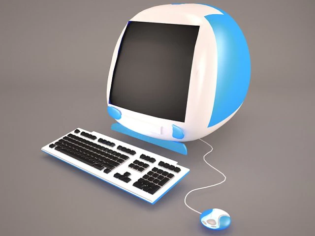 imac with usb keyboard and mouse 3D Model .c4d .max .obj .3ds .fbx .stl .blend