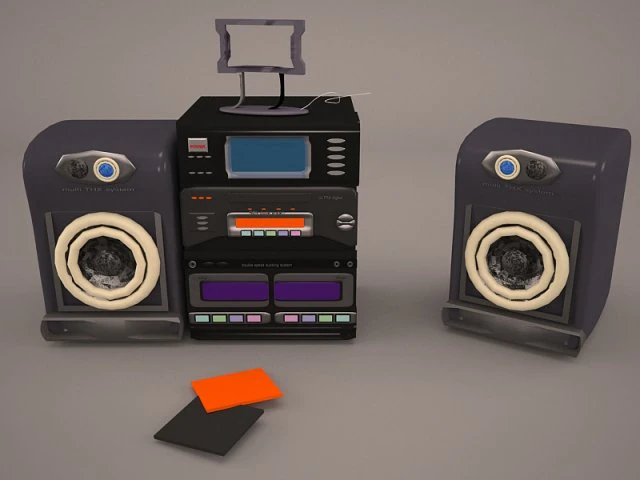 retro boombox sharp 3D Model .c4d .max .obj .3ds .fbx .stl .blend 