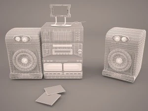 retro boombox sharp 3D Model