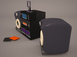 retro boombox sharp 3D-Modell