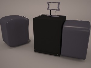 retro boombox sharp 3D-Modell
