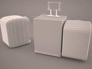 retro boombox sharp 3D-Modell