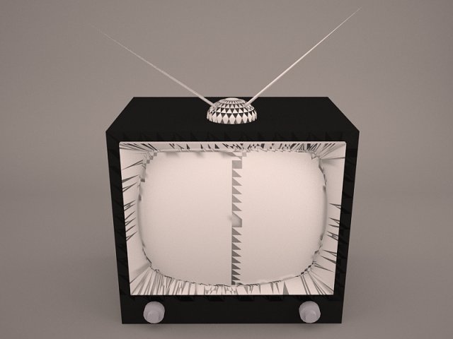retro tv and radio reciever Model 3D .c4d .max .obj .3ds .fbx .stl .blend 