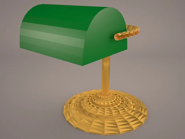banker lamp 3D Model .c4d .max .obj .3ds .fbx .stl .blend