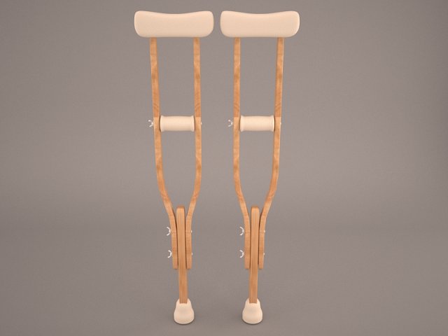 crutches 3D Модель .c4d .max .obj .3ds .fbx .stl .blend 