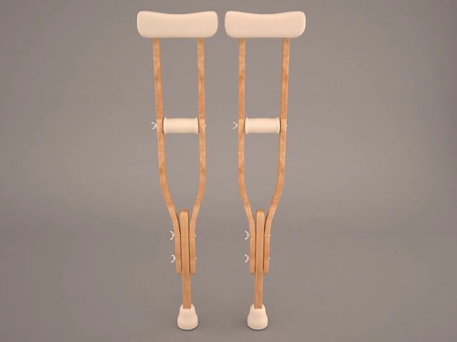 crutches 3D Model .c4d .max .obj .3ds .fbx .stl .blend 