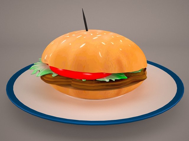 hamburger Modelo 3D .c4d .max .obj .3ds .fbx .stl .blend 