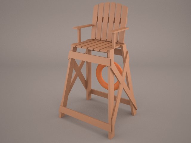 lifeguard chair Modelo 3D .c4d .max .obj .3ds .fbx .stl .blend 