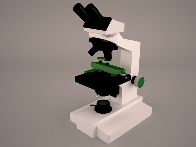 microscope 3D Модель .c4d .max .obj .3ds .fbx .stl .blend 