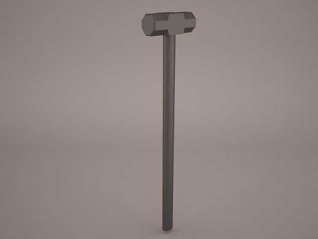 sledge hammer 3D Model .c4d .max .obj .3ds .fbx .stl .blend 