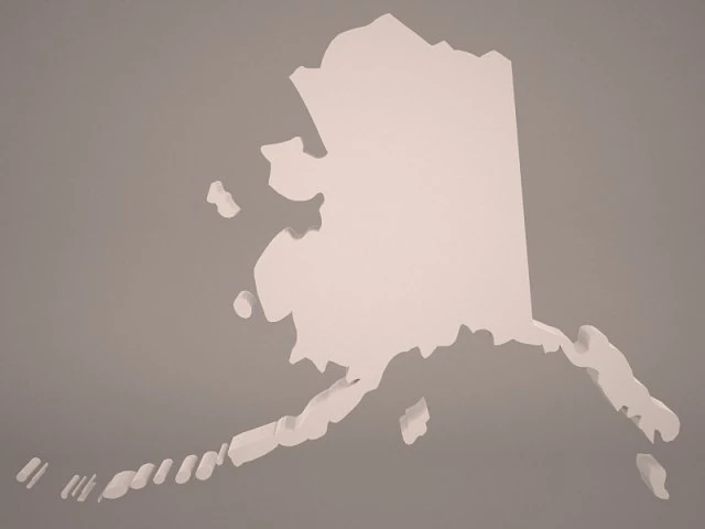 county map - alaska 3D Model .c4d .max .obj .3ds .fbx .stl .blend 
