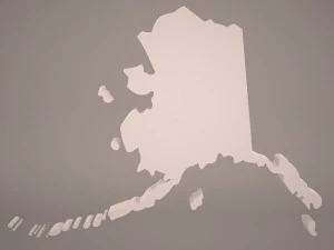 mappa della contea - alaska Modello 3D