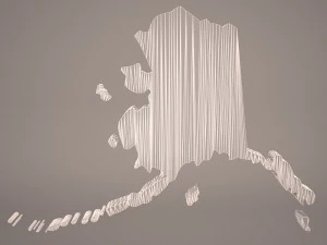 county map - alaska 3D Model