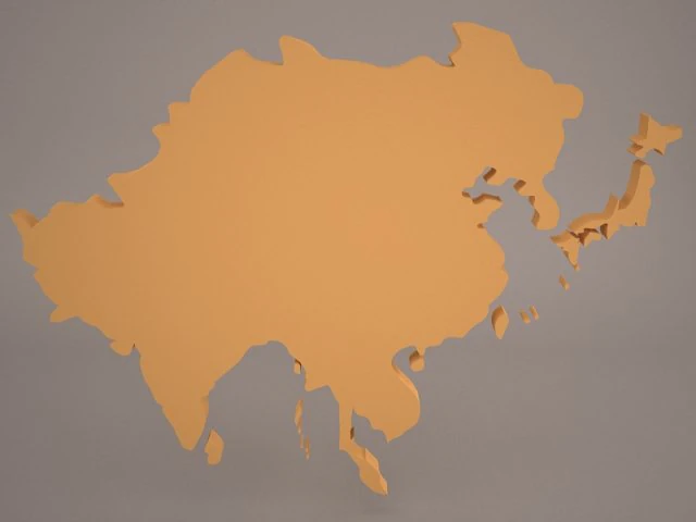 asia map 3D Model .c4d .max .obj .3ds .fbx .stl .blend 