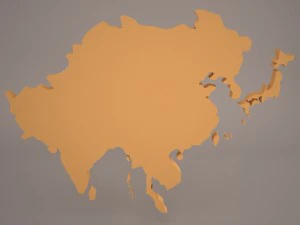 亚洲地图 3D 模型